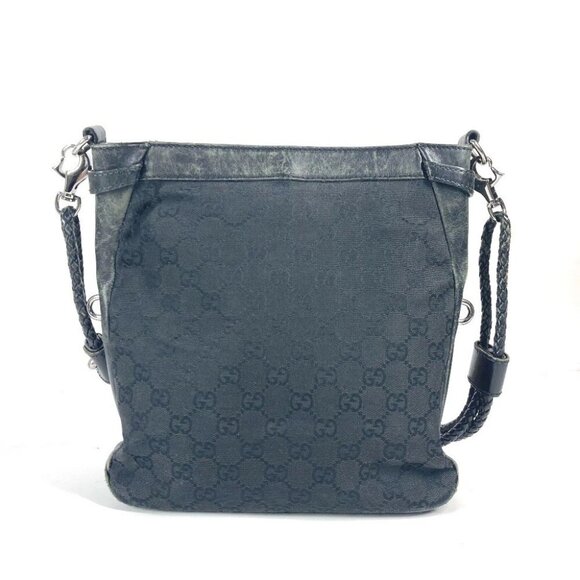 GUCCI 109106 GG logo Bag Crossbody Shoulder Bag GGCanvas/Leather Black - Picture 3 of 16